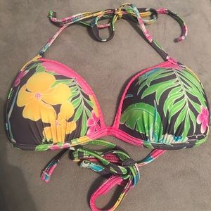 Tropical Print Bathing Suit Top- SIZE SMALL